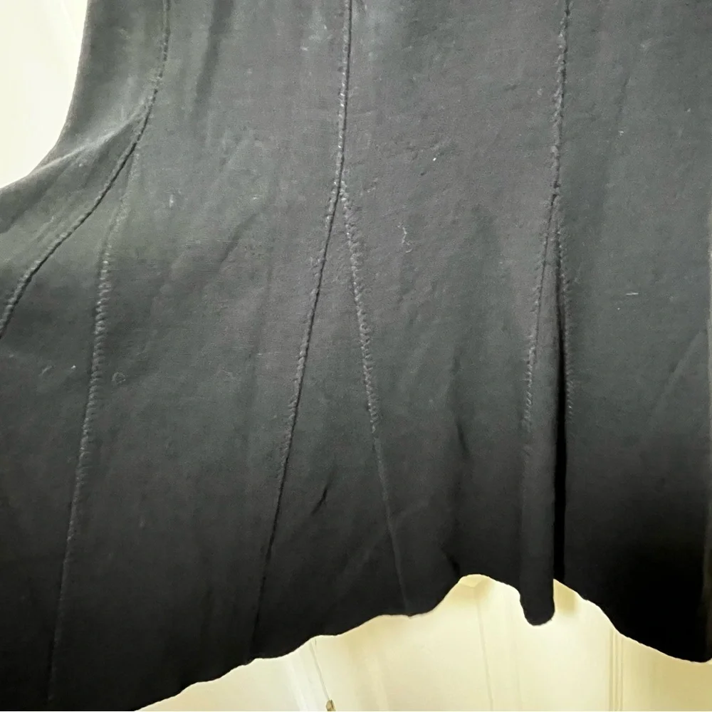 Eileen Fisher Black Wool Blend Flare Trumpet Skirt Size Medium